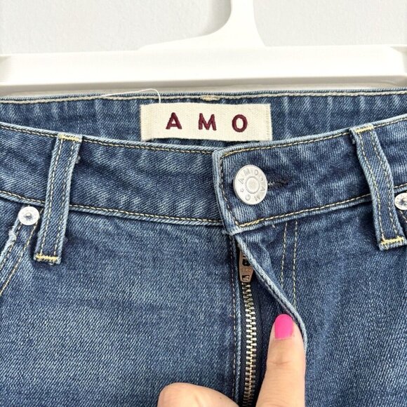 AMO Twist Mid-Rise Blue Ankle Jeans in Dark Vintage Women’s Size 32 - Picture 3 of 10